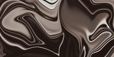 Abstract chocolate color liquid waves background. Metallic flowing background. vector