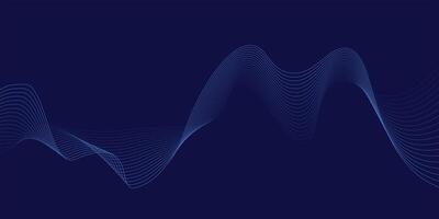 Abstract blue background with waves. Abstract waving line background. Modern blue wave. Flowing dark blue curve with soft gradient background. vector