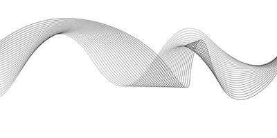 Wave lines abstract background. Black lines on white background. Curved wavy line, smooth stripe. vector