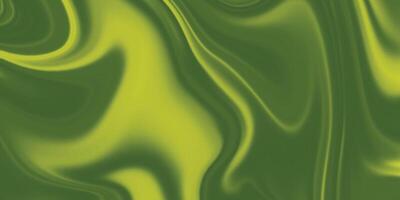 Abstract dark liquid waves background. Colorful liquify background. Green yellow flowing background. vector