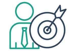 objective icon. people with target. icon related to action plan, business. line icon style. business element illustration vector