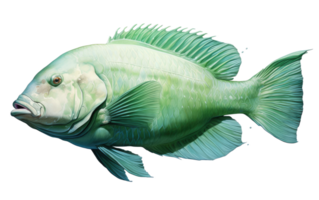 AI generated Napoleon Wrasse Close Up On Transparent Background. png