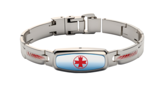 ai gegenereerd medisch ID kaart armband Aan transparant achtergrond png