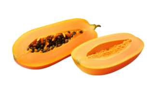 ai genererad vibrerande papaya skivor på transparent bakgrund png