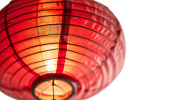 AI generated A lit Chinese red lantern on Transparent Background png