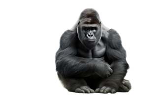 ai generiert Gorilla Porträt auf transparent Hintergrund. png