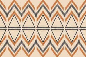 Traditional Ethnic ikat motif fabric pattern background geometric .African Ikat embroidery Ethnic pattern brown cream background wallpaper. Abstract,vector,illustration.Texture,frame,decoration. vector