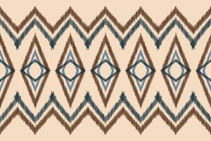 Traditional Ethnic ikat motif fabric pattern background geometric .African Ikat embroidery Ethnic pattern brown cream background wallpaper. Abstract,vector,illustration.Texture,frame,decoration. vector