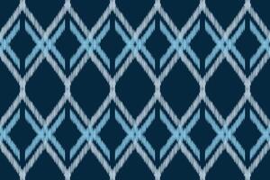 Traditional Ethnic ikat motif fabric pattern geometric style.African Ikat embroidery Ethnic oriental pattern blue background wallpaper. Abstract,vector,illustration.Texture,frame,decoration. vector