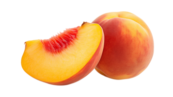 AI generated Juicy Peach Slice On Transparent Background png