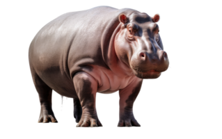 AI generated Hippopotamus Portrait On Transparent Background. png