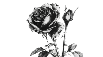 AI generated Rose Drawing on Transparent Background png