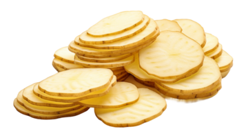 AI generated Fresh Potato Slices On Transparent Background png