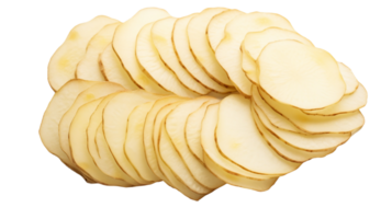 ai genererad potatis skivor på transparent bakgrund png