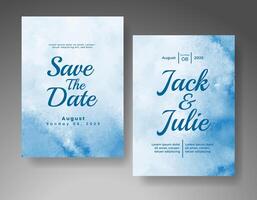 Wedding invitation with abstract watercolor background vector