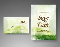 Wedding invitation with abstract watercolor background vector