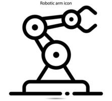 icono de brazo robótico vector