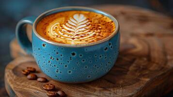 AI generated A Cup of Coffee Surrounded by Coffee Beans photo