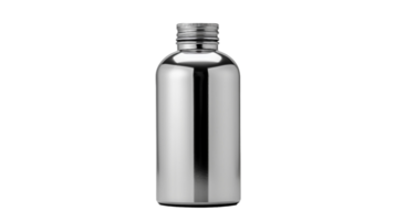 AI generated Liquid Metal Bottle On Transparent Background png