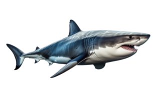 ai generado genial tiburón en transparente antecedentes. png