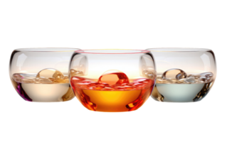 AI generated Crystal Clear Glass Bowls On Transparent Background png