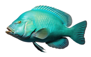 AI generated Humphead Wrasse Portrait On Transparent Background. png