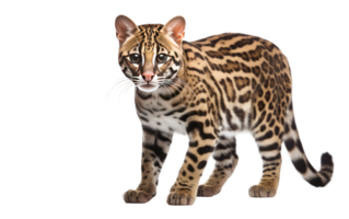 ai généré ocelot charme sur transparent Contexte. png