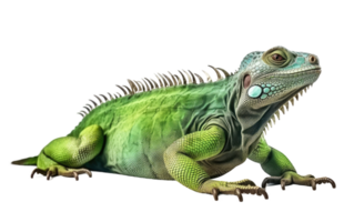 ai gerado verde iguana em transparente fundo. png