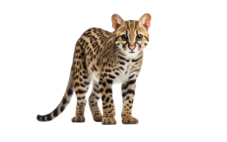 ai generato ocelot eleganza su trasparente sfondo. png