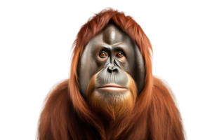 ai genererad orangutang porträtt på transparent bakgrund. png