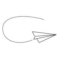 Paper Airplane Doodle Line vector