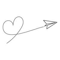 Paper Airplane Doodle Line vector