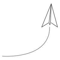 Paper Airplane Doodle Line vector