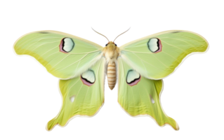 AI generated Luna Moth On Transparent Background. png