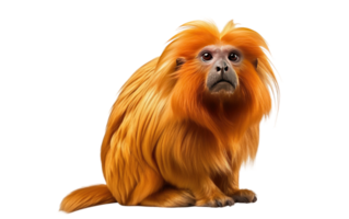 AI generated Golden Tamarin On Transparent Background. png