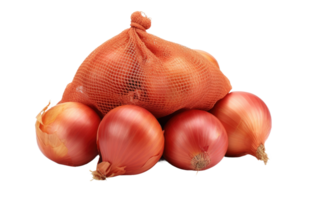 AI generated Crisp Onion Mesh Bag On Transparent Background png