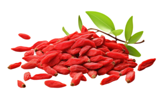 ai generado nutritivo Rico goji cosecha en transparente antecedentes png