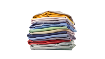 AI generated Stack of Folded Clothes Captured in Vertical Closeup png