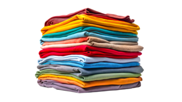 AI generated A Stack of Colorful Folded Clothes png