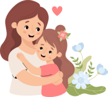 mignonne femme brunette avec sa fille png