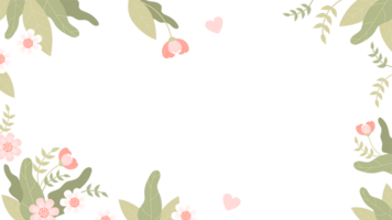 Blumen- Banner Rosa Blumen und Blätter png