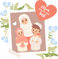 Cute holiday islamic family png