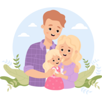 Happy Family  man with wife blonde and daughter png