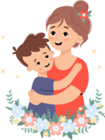 linda madre con su hijo png