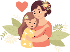 Mother with her daughter png