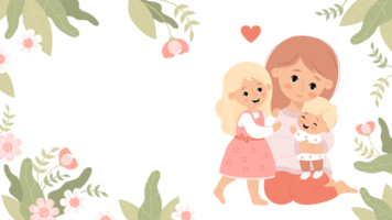 Cute family festive banner png