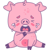 infeliz sollozando cerdo png