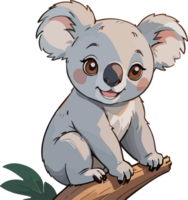 ai genererad koala djur- tecknad serie klämma konst png