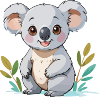 ai gegenereerd koala dier tekenfilm stijl png