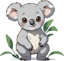 AI generated Koala Animal Cartoon Sticker png